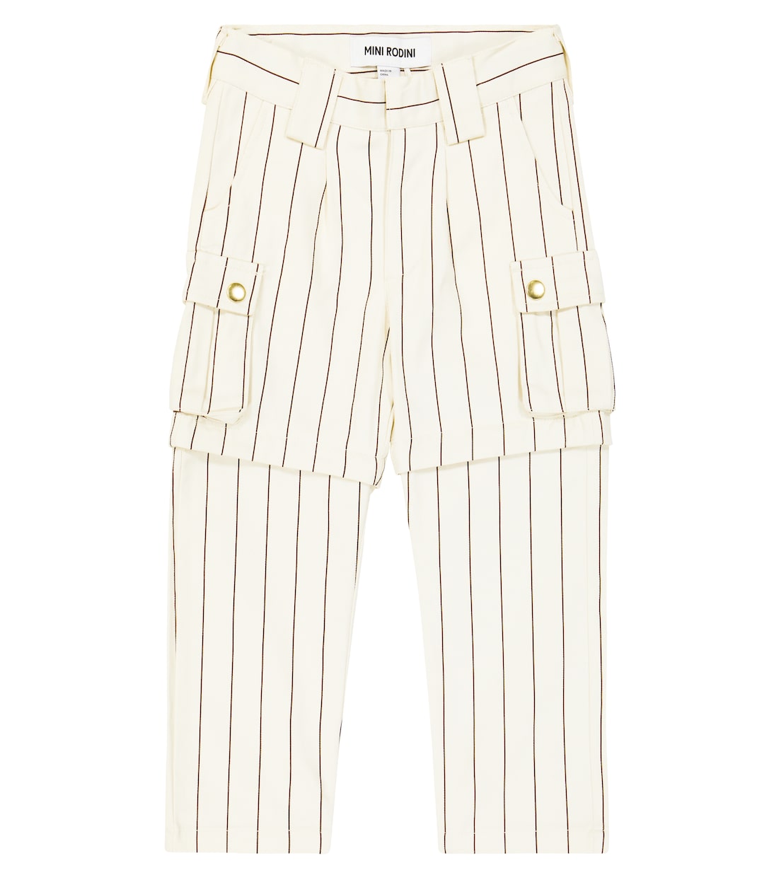 Pantaloni cargo in cotone a righe | Mini Rodini