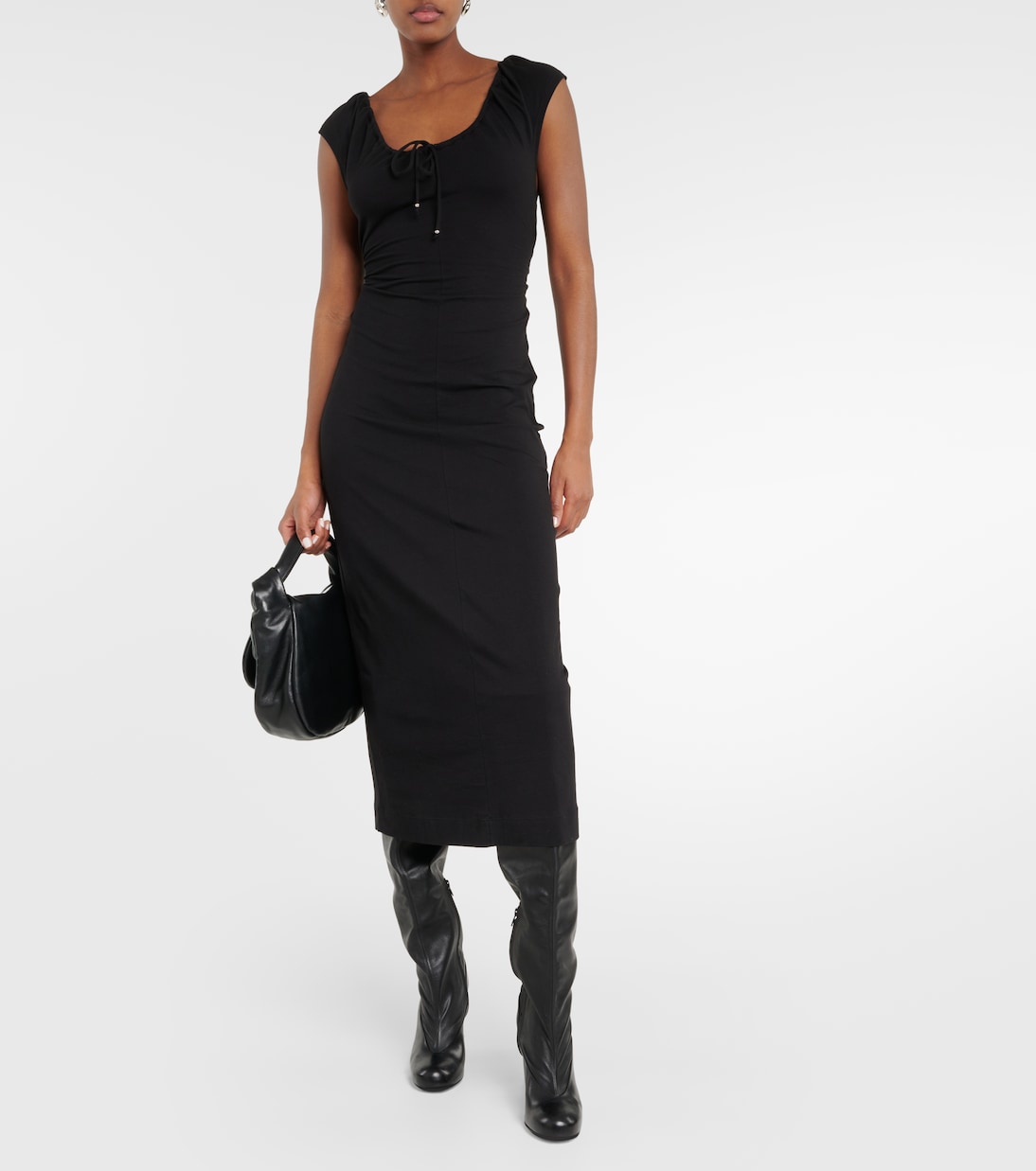 White Label vestido midi Nina de mezcla de algodón | Proenza Schouler
