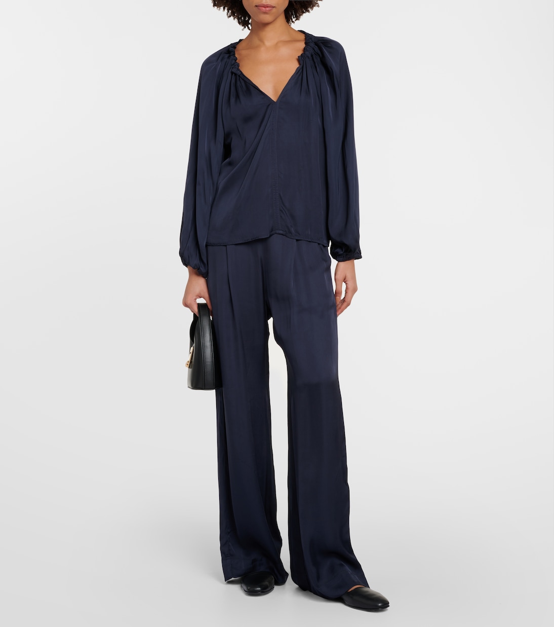 Livi satin wide-leg pants | Velvet