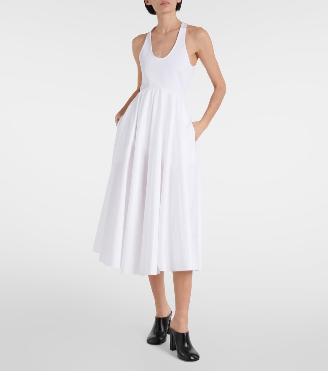 Vestido Midi de Popelín de Algodón con Espalda Abierta Alaïa para Jóvenes