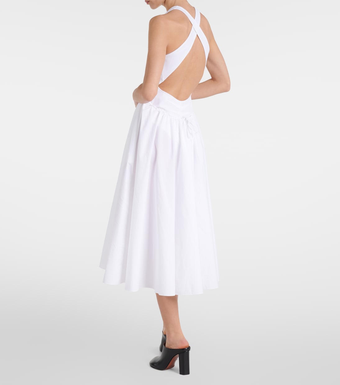 Vestido Midi de Popelín de Algodón con Espalda Abierta Alaïa para Jóvenes