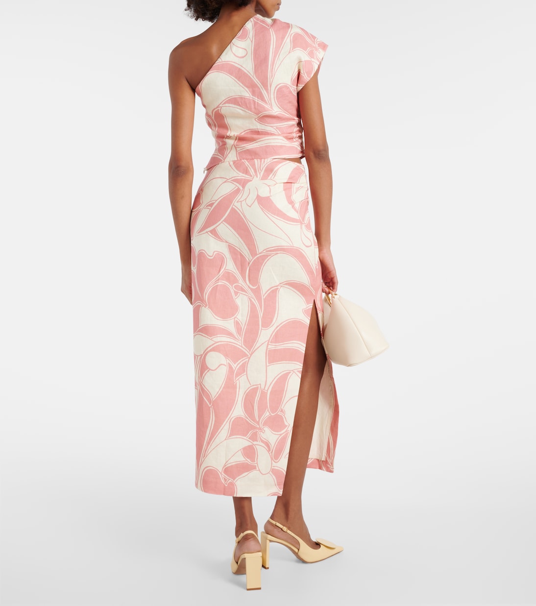 Abito midi in lino con stampa | SIR