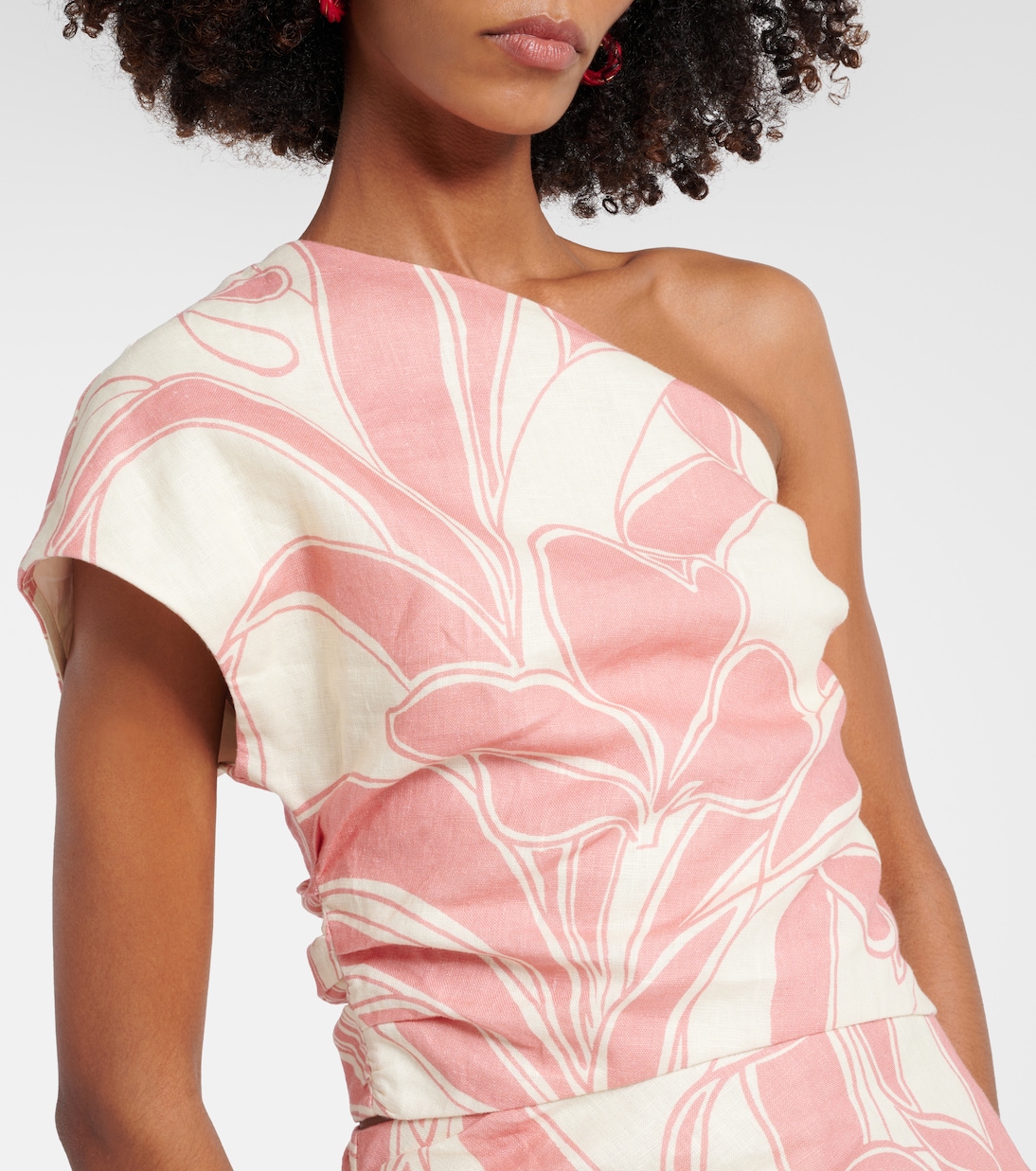 Abito midi in lino con stampa | SIR