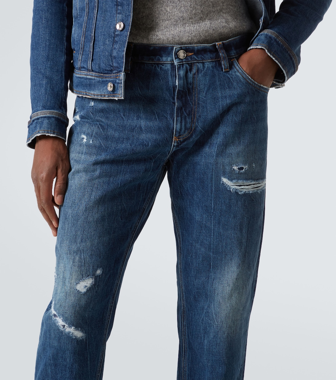 Distressed Straight Jeans | Dolce&Gabbana
