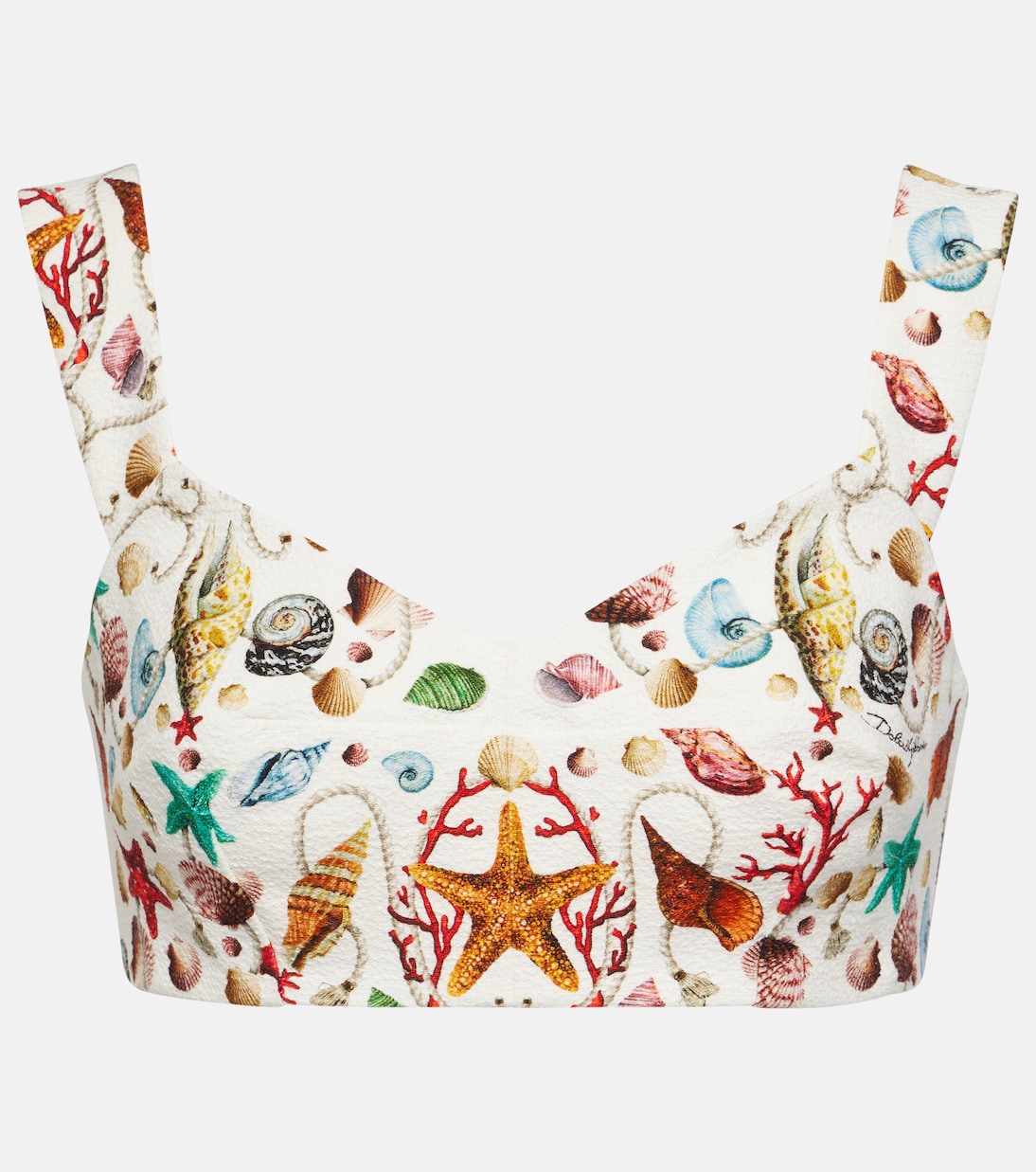 Top bralette Capri in cotone con stampa | Dolce&Gabbana