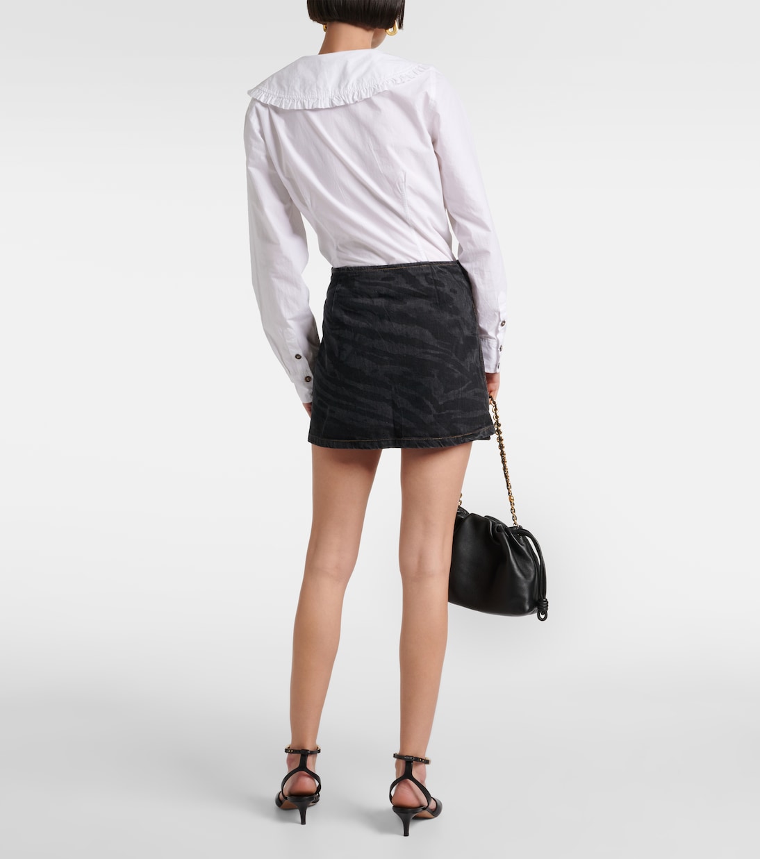 Falda envolvente de denim de tiro alto | Ganni