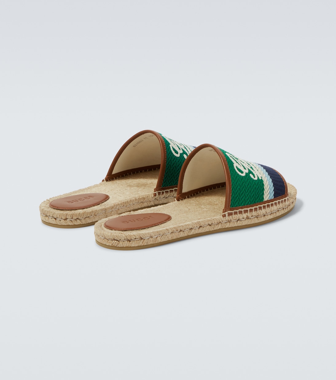Logo leather-trimmed espadrilles slides | Gucci