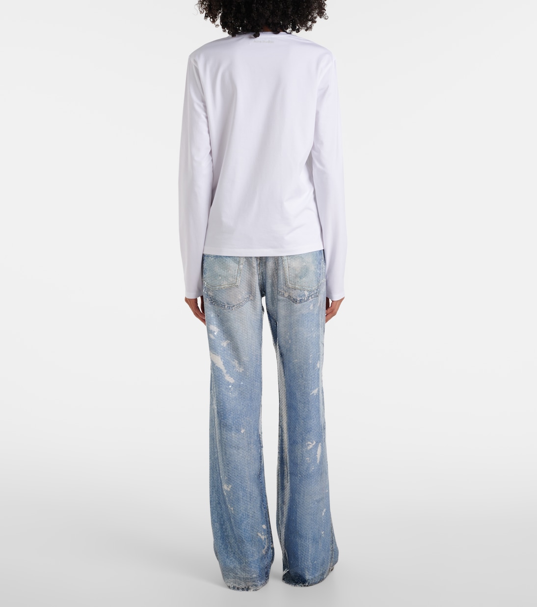 Top Face in jersey di misto cotone | Acne Studios