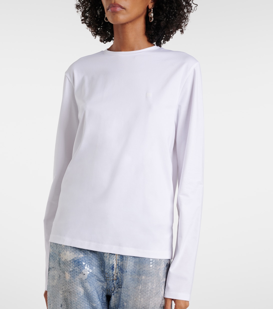 Top Face in jersey di misto cotone | Acne Studios