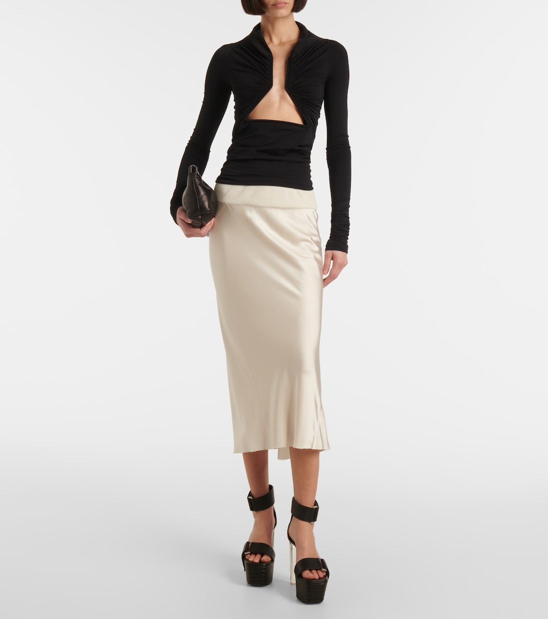 Falda midi de satén | Rick Owens