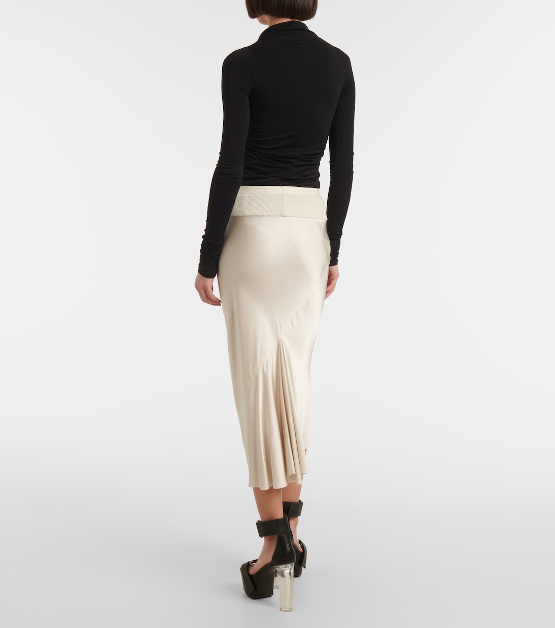 Falda midi de satén | Rick Owens
