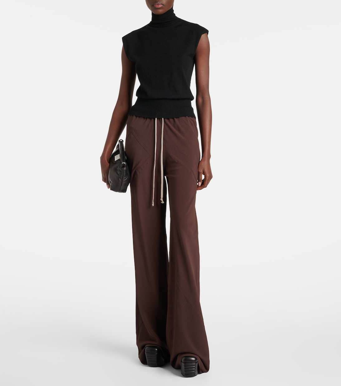 Pantaloni regular Dietrich Drawstring in cady di crêpe | Rick Owens