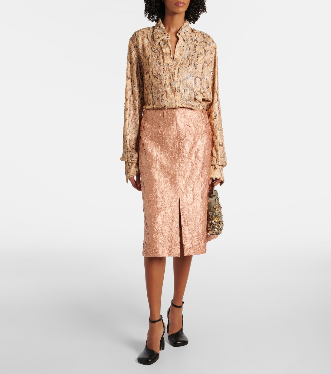Gonna midi in lamé | Dries Van Noten