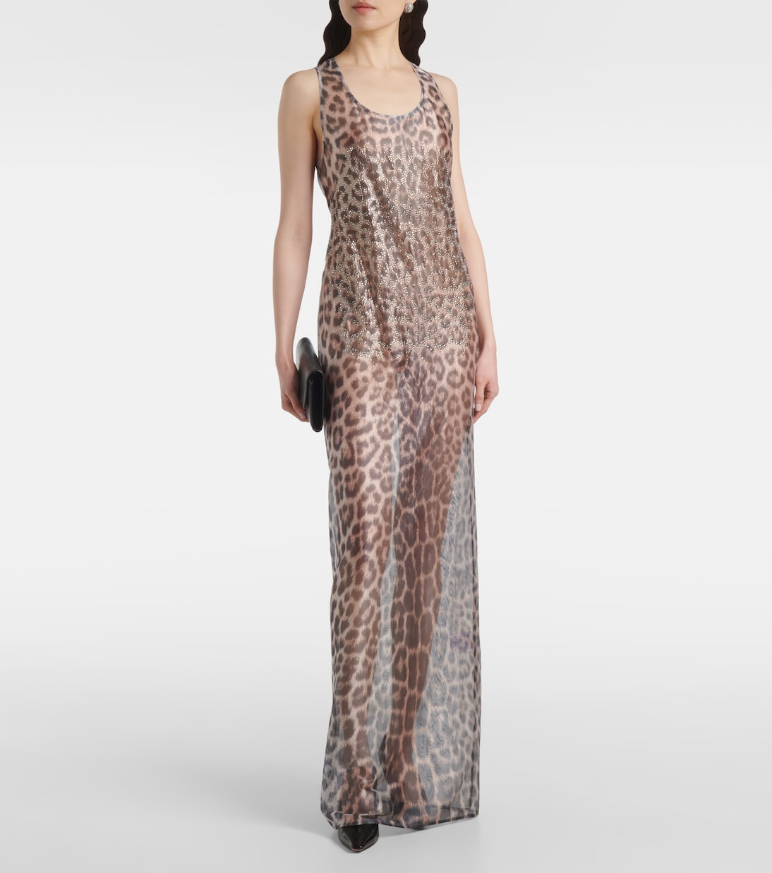 Robe longue en tulle à cristaux | Jacques Wei