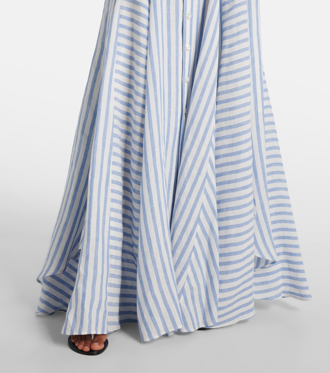 Jupe longue Shamus rayée en lin | Ralph Lauren Collection