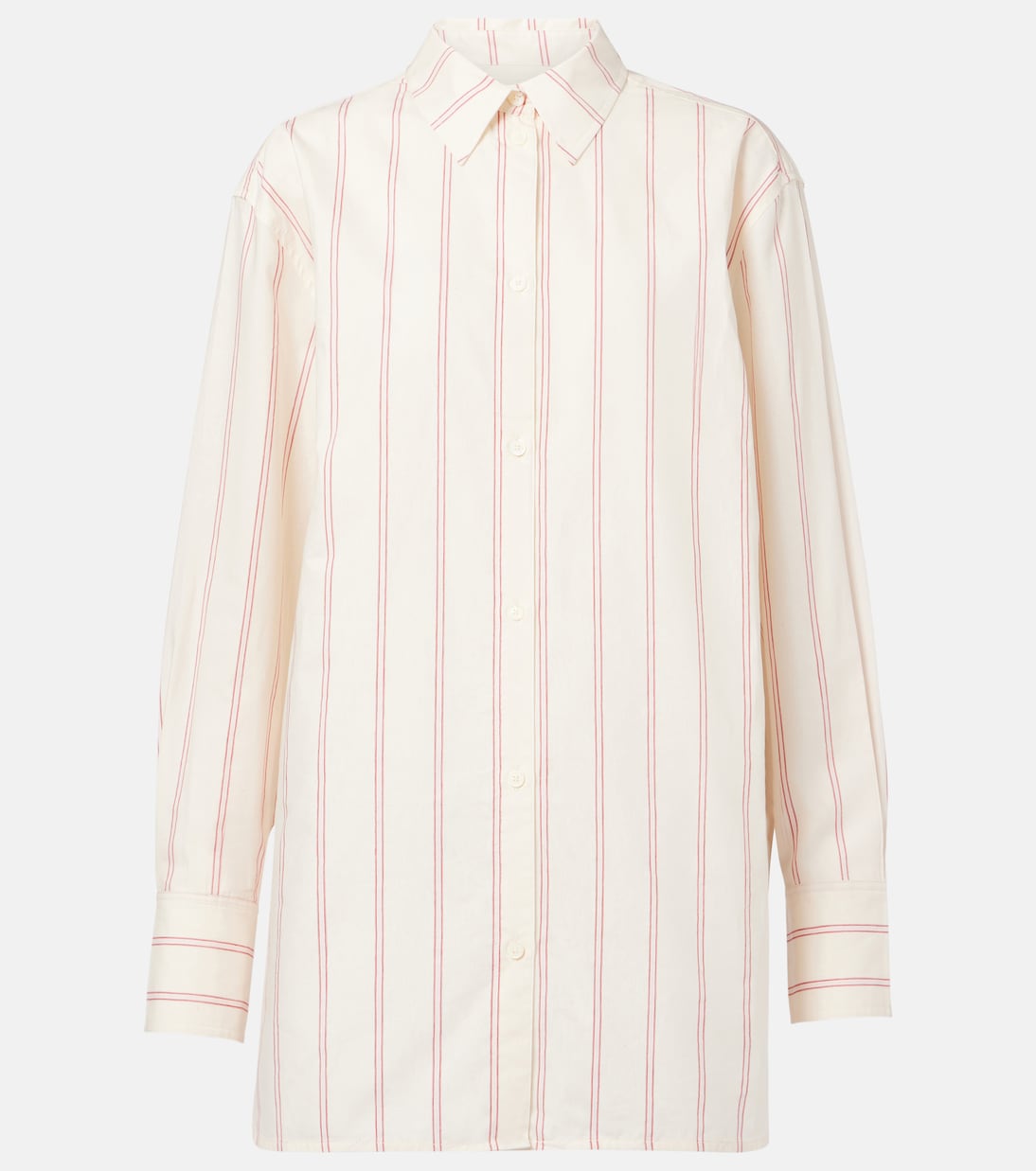 Camicia oversize in cotone e seta a righe | Toteme
