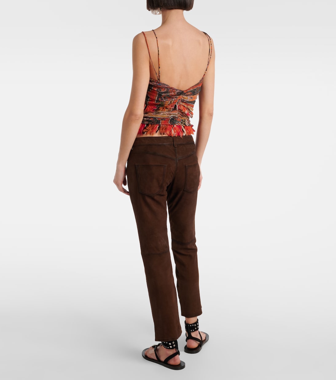 Pantalon Vanel à taille basse en daim | Isabel Marant