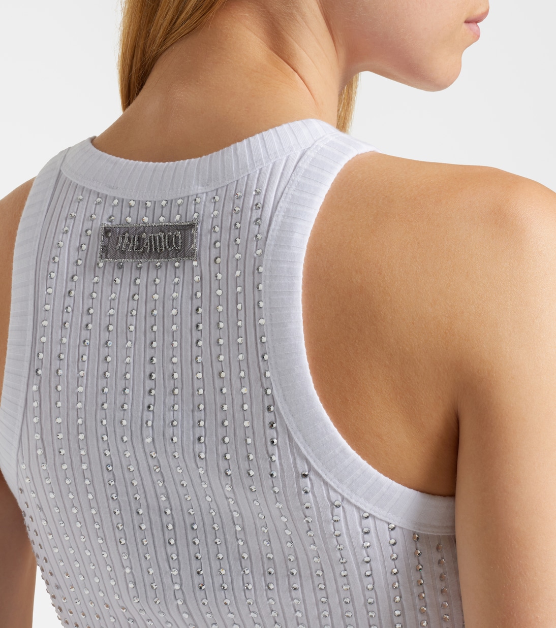 Embellished cotton jersey tank top | The Attico