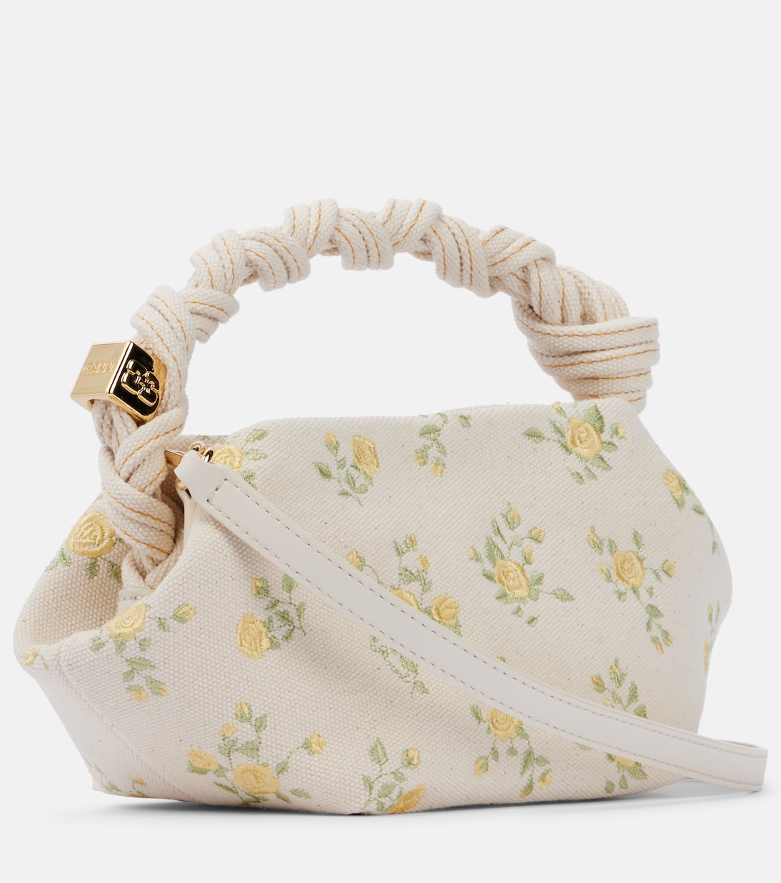 Bou Mini floral canvas tote bag | Ganni