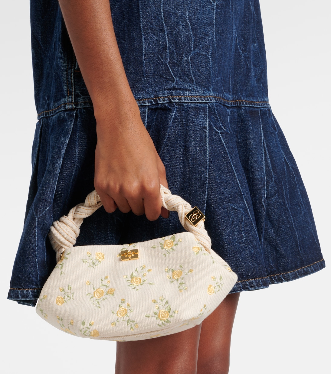 Bou Mini floral canvas tote bag | Ganni