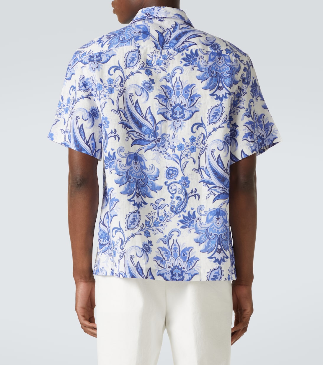 Camicia bowling in lino con stampa  | Etro