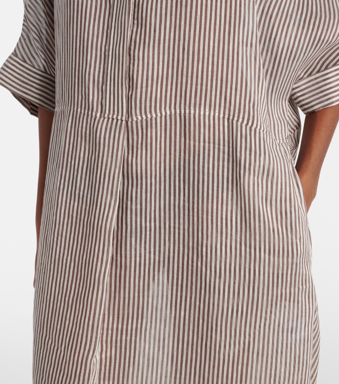 Hemdblusenkleid aus Leinen und Seide | Brunello Cucinelli