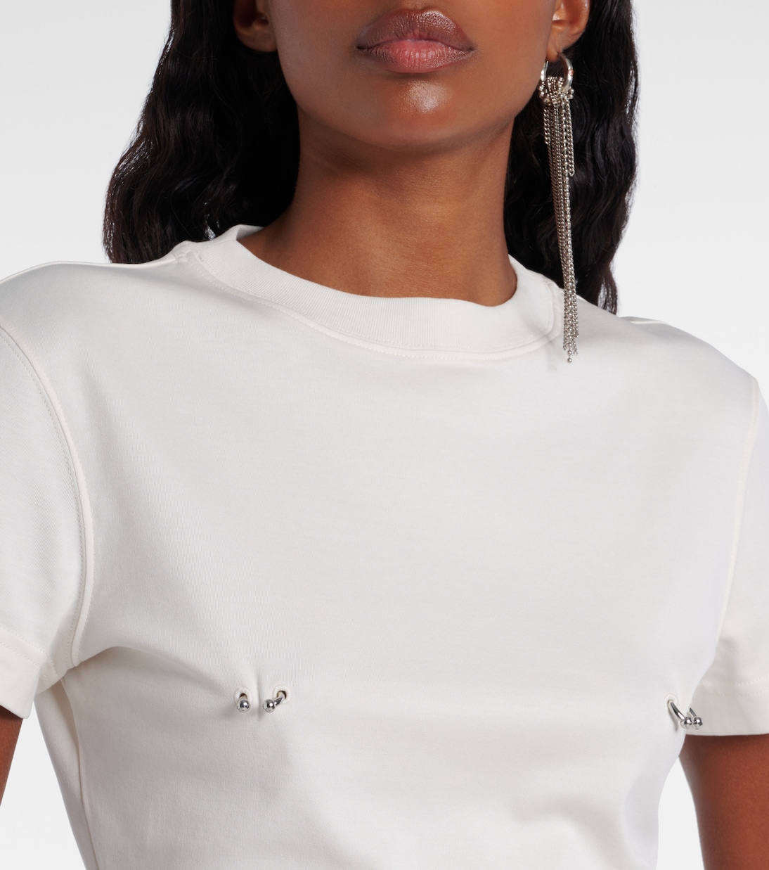 Verziertes T-Shirt aus Baumwoll-Jersey | Mugler