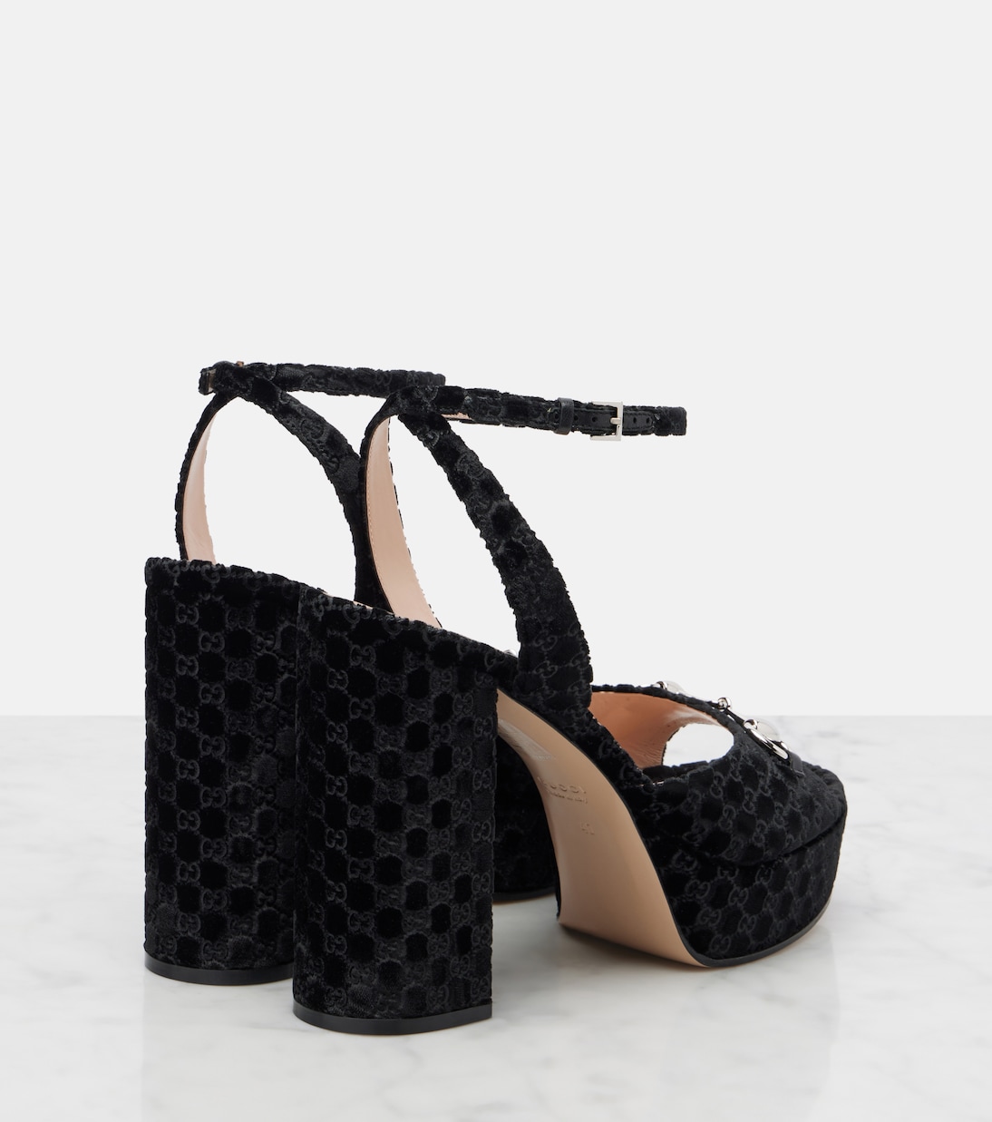 Lady Horsebit velvet sandals | Gucci