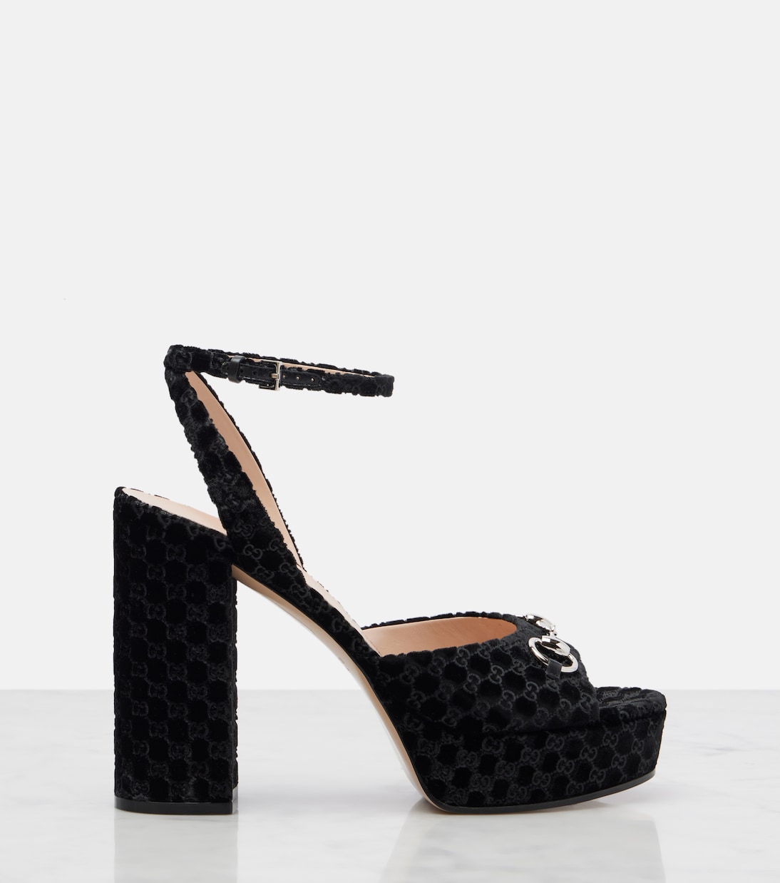 Lady Horsebit velvet sandals | Gucci