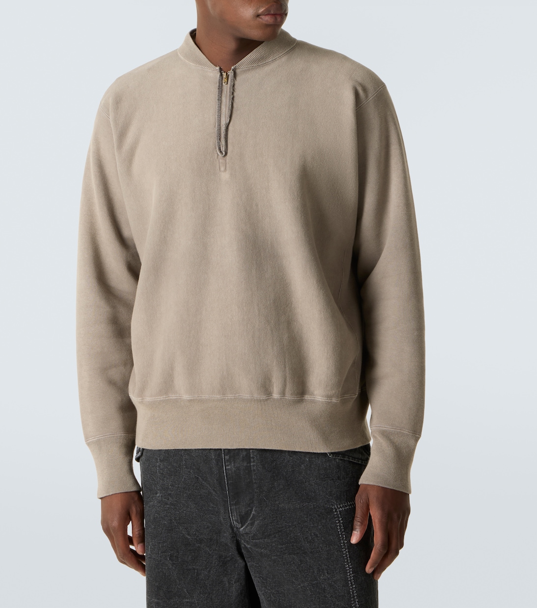 Cotton jersey half-zip sweatshirt | A.Presse