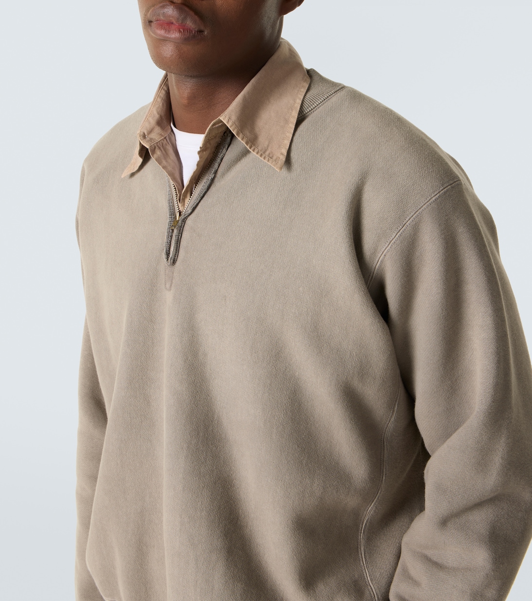 Cotton jersey half-zip sweatshirt | A.Presse