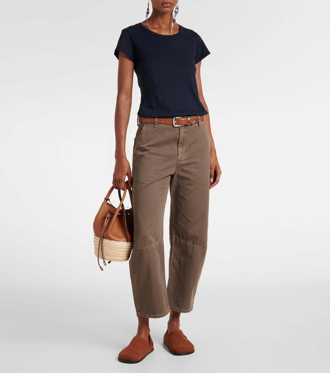 Pantaloni barrel Alexis in twill di cotone | Velvet