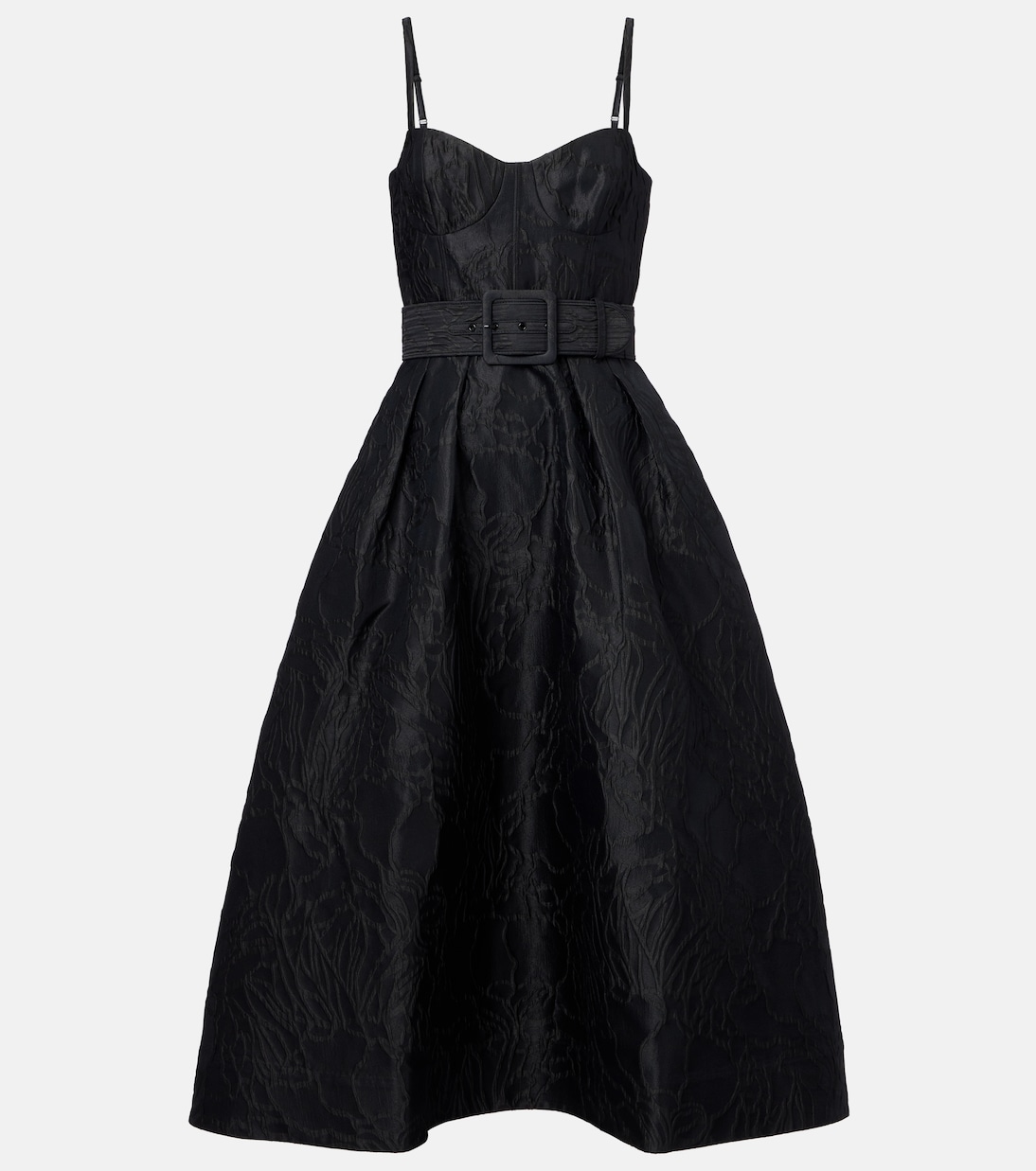 Petra belted jacquard bustier dress | Rebecca Vallance