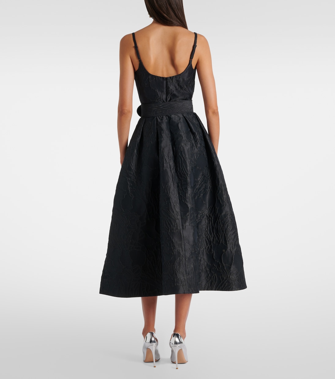 Petra belted jacquard bustier dress | Rebecca Vallance