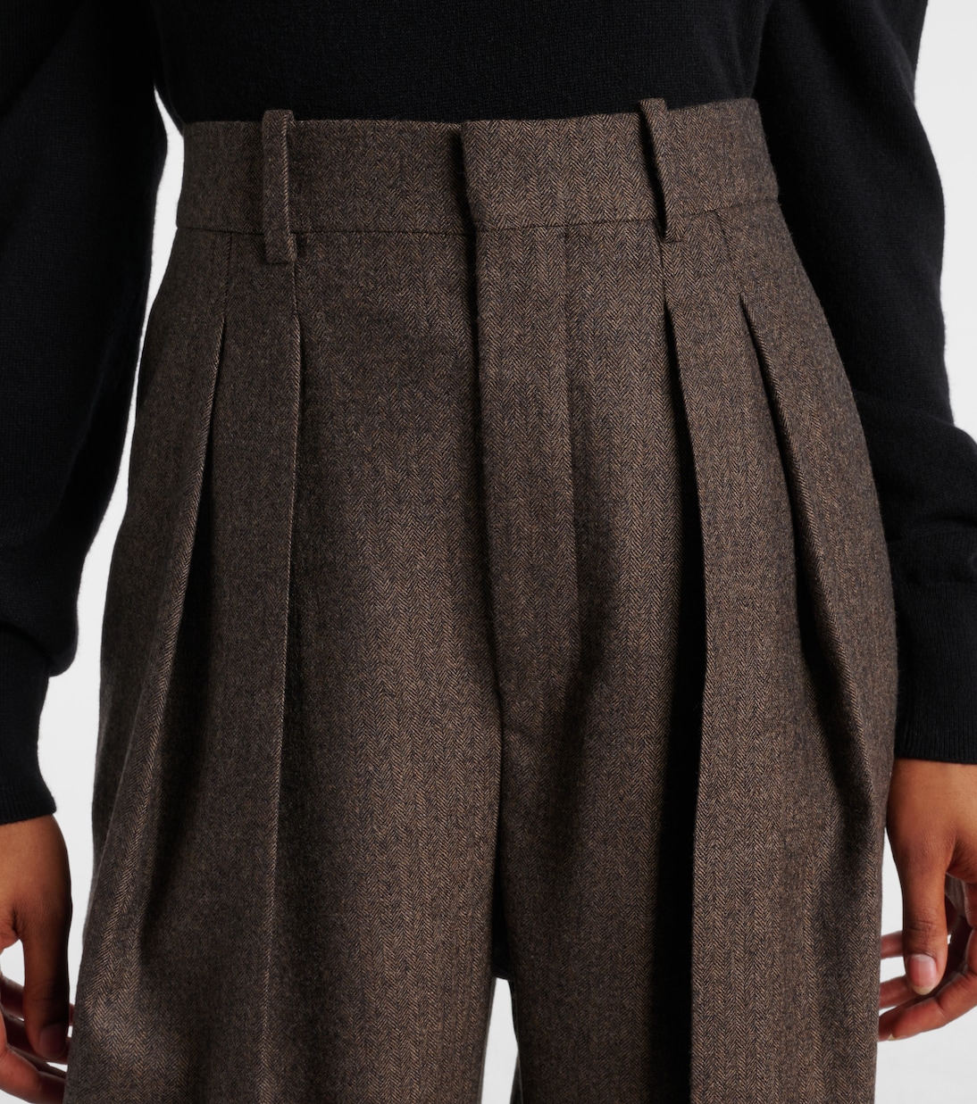 Herringbone wool wide-leg pants | Saint Laurent