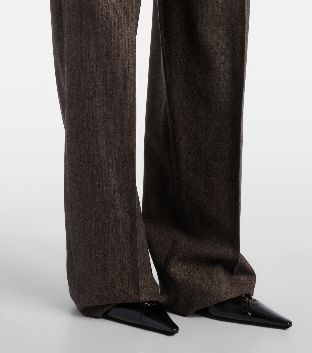 Herringbone wool wide-leg pants | Saint Laurent