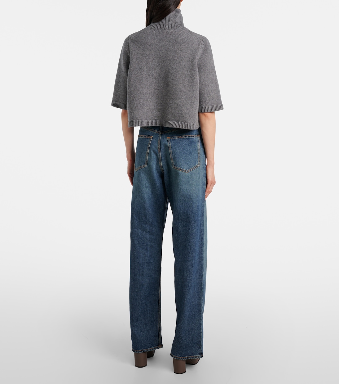 Cropped cashmere-blend turtleneck top | Alaïa