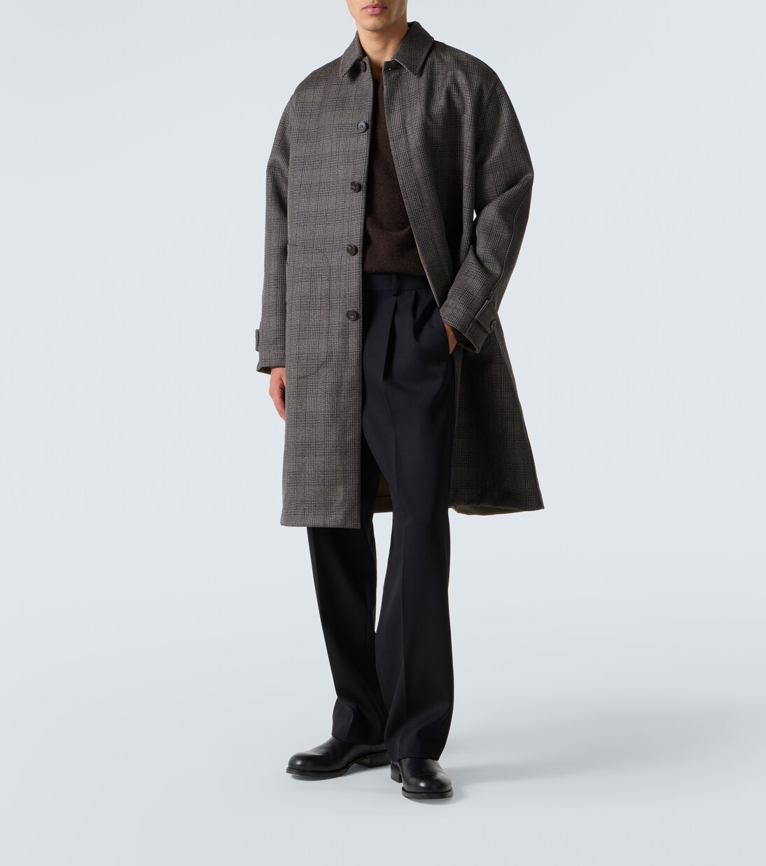 Palo plaid wool and silk coat | The Row