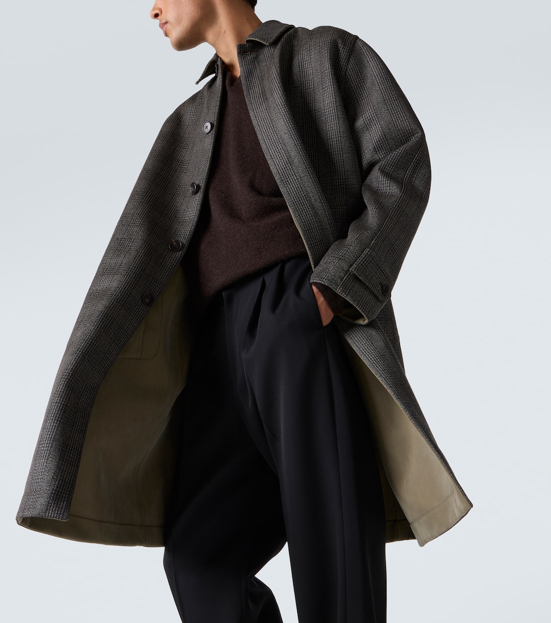 Palo plaid wool and silk coat | The Row