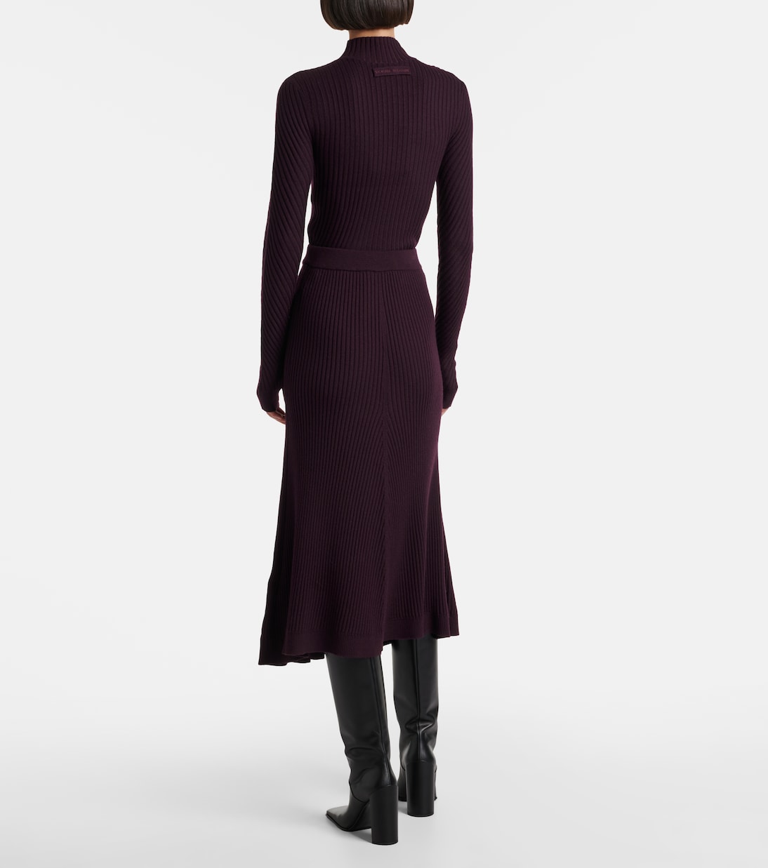 Falda midi de lana acanalada | Victoria Beckham