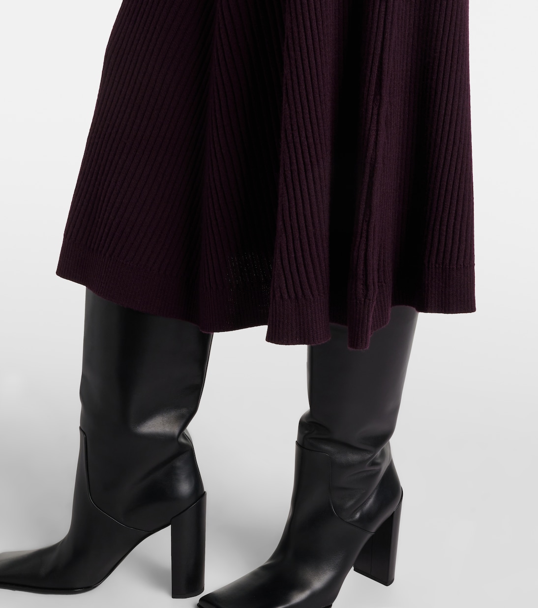 Falda midi de lana acanalada | Victoria Beckham