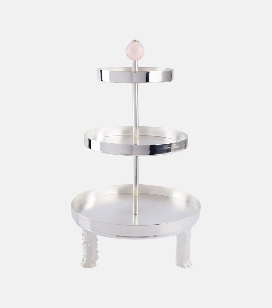Embellished silver-plated metal cake stand | Natalia Criado