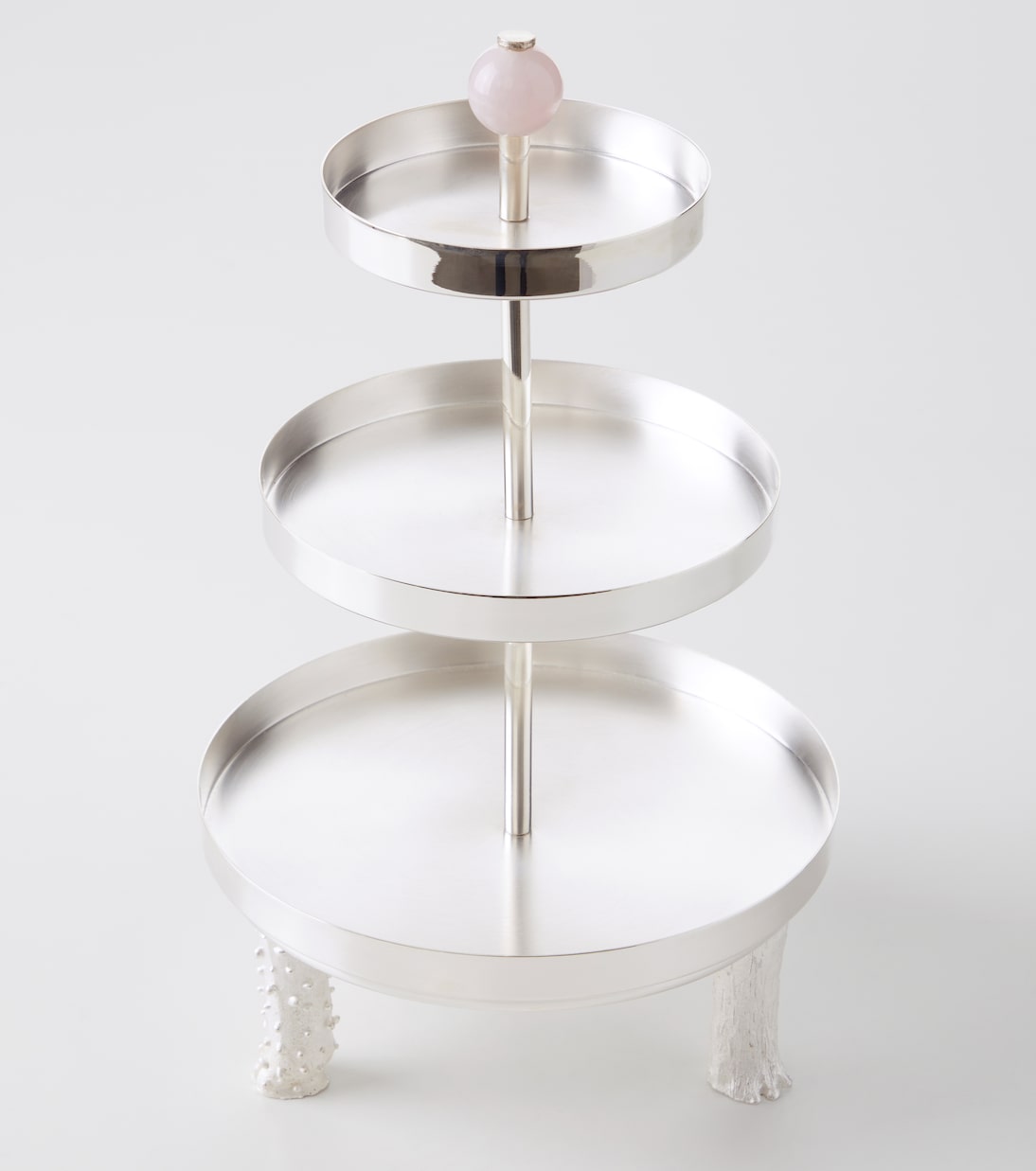 Embellished silver-plated metal cake stand | Natalia Criado