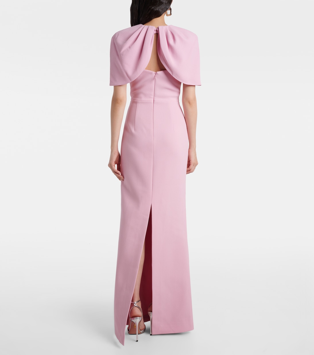 Xena caped crêpe gown | Rebecca Vallance