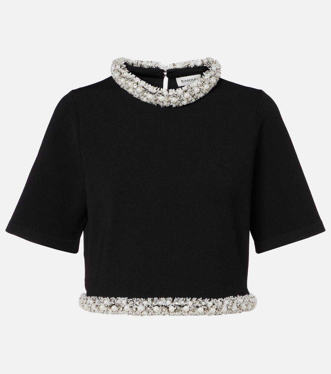 Ozelle embellished knitted crop top | Simkhai