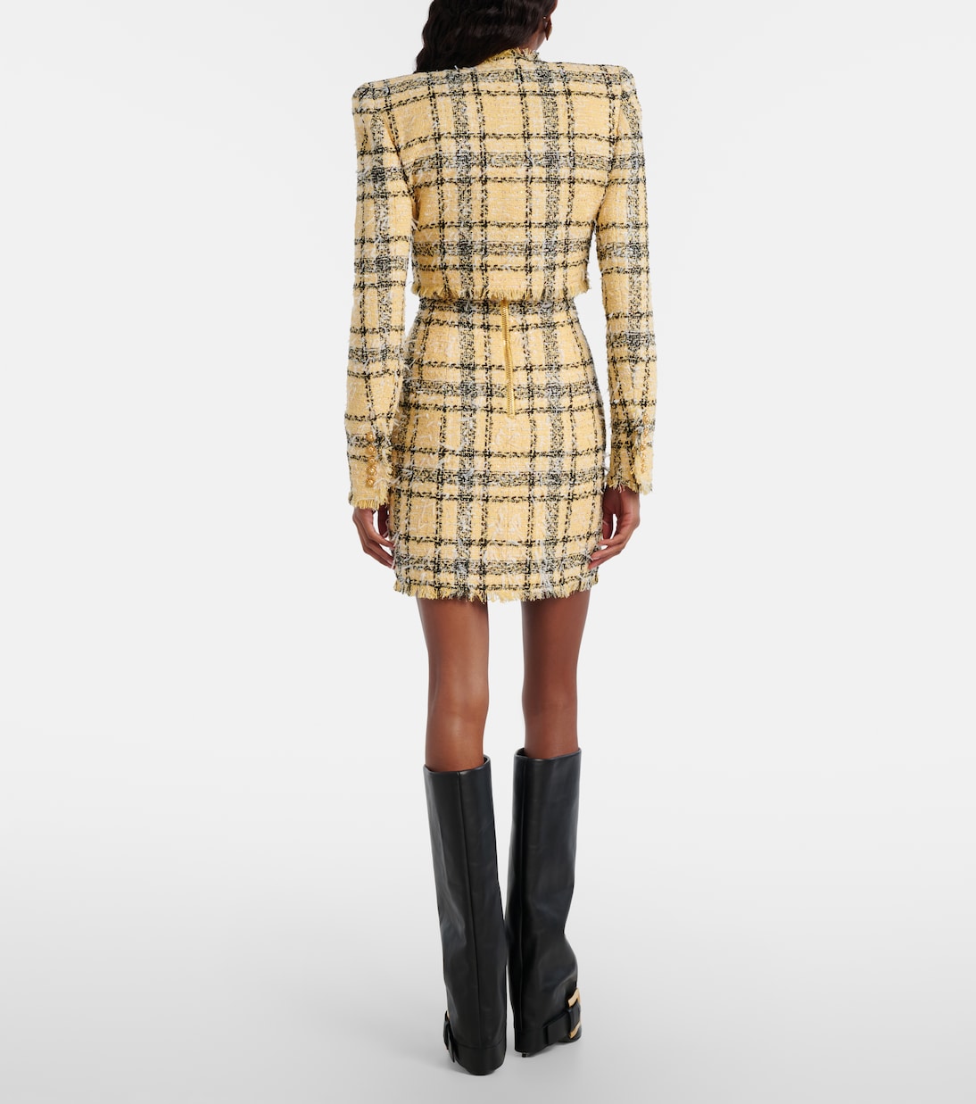 Checked sequined tweed minidress | Balmain