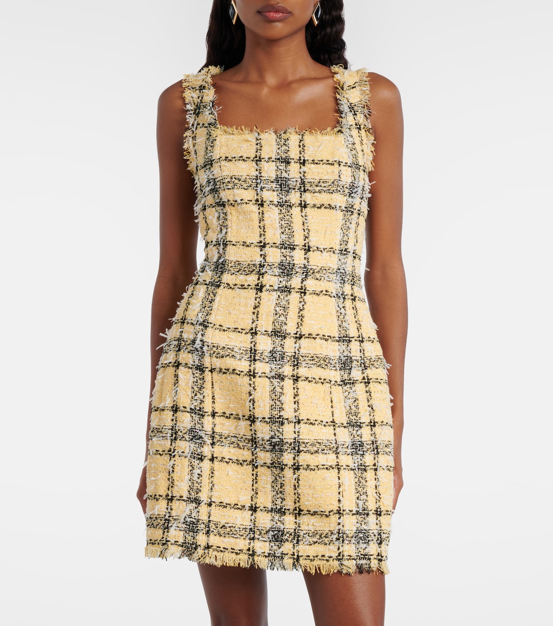 Checked sequined tweed minidress | Balmain