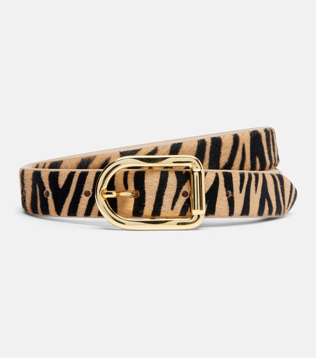 Mija zebra-print calf hair belt | Déhanche