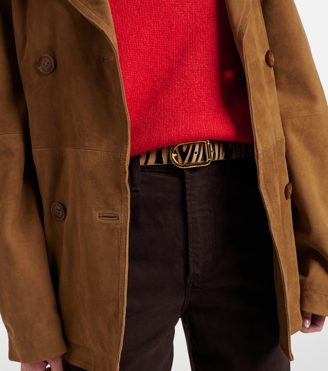 Mija zebra-print calf hair belt | Déhanche