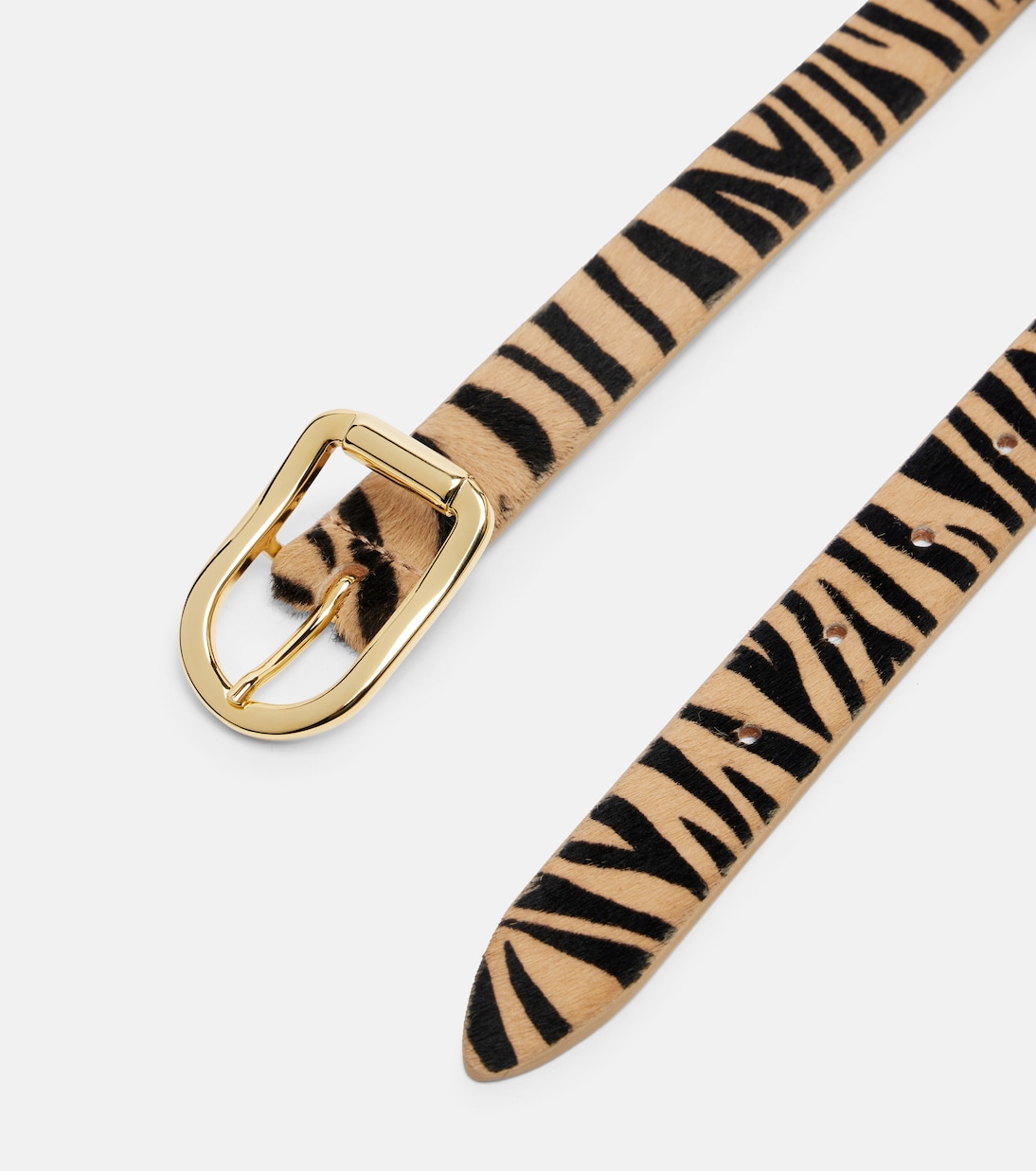 Mija zebra-print calf hair belt | Déhanche
